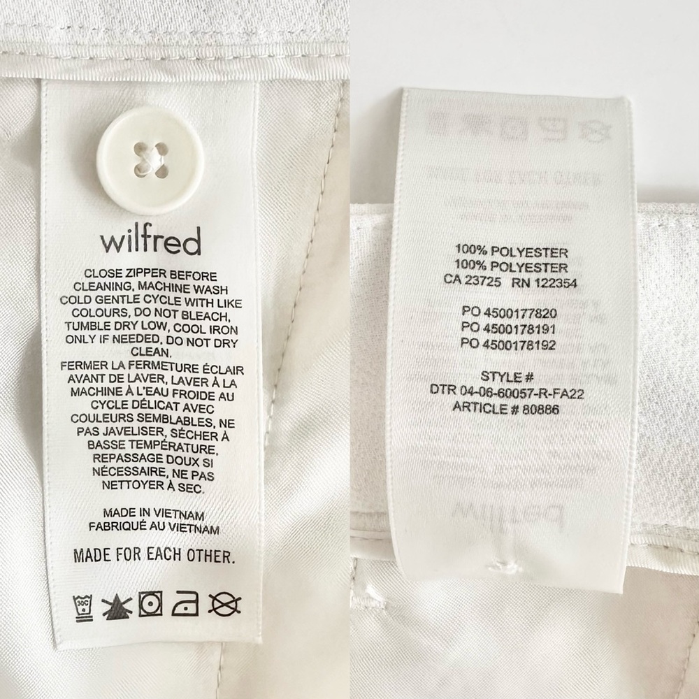 ARITZIA | WILFRED ALANYA PANT HIGH RISE WIDE LEG ELASTIC BACK WAIST CREPETTE - Picture 12 of 13